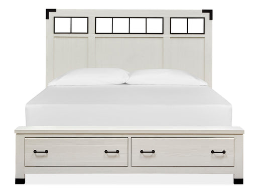 Harper Springs Complete King Panel Storage Bed W/Metal/Wood Headboard image