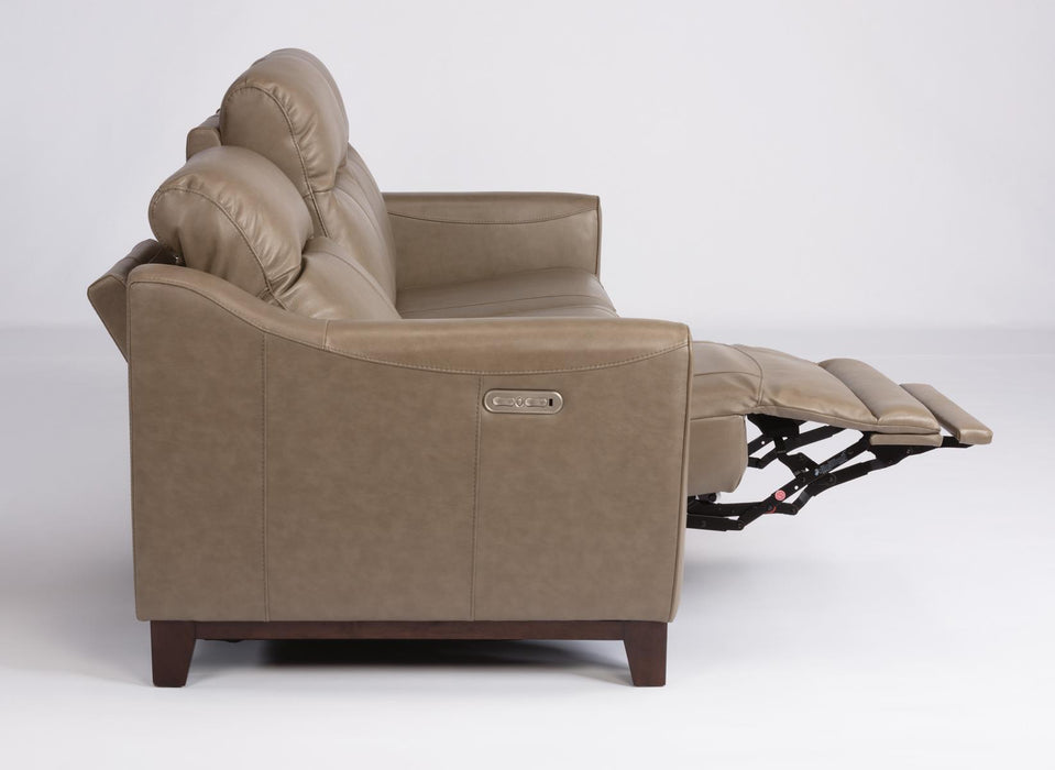 Flexsteel Latitudes Forte Leather Power Reclining Sofa w/Power Headrests