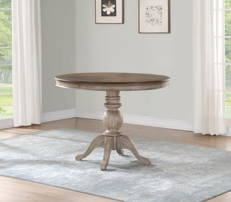 Flexsteel Wynwood Plymouth Pedestal Counter Height Dining Table in Two-Toned