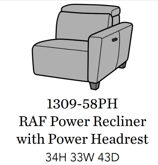 Flexsteel Latitudes Astra Leather RAF Power Recliner w/Power Headrest image