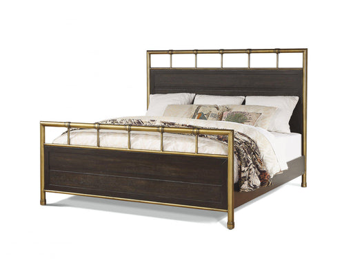 Flexsteel Wynwood Cologne King Metal Panel Bed in Dark Brown image