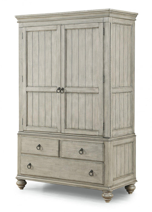 Flexsteel Wynwood Plymouth Armoire in Whitewash Wood