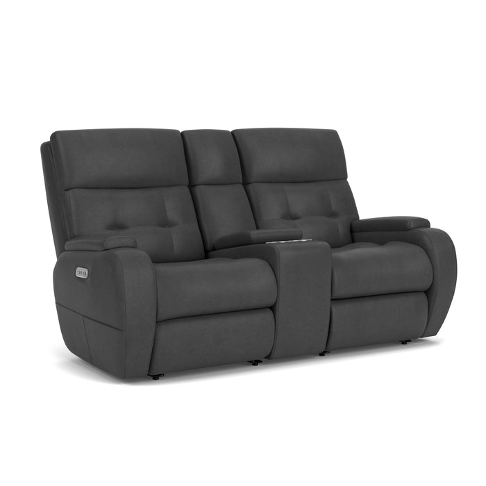 Strait B3906-601H Power Reclining Loveseat with Console & Power Headrests