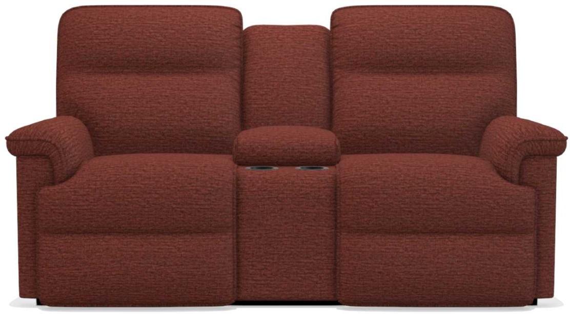 La-Z-Boy Jay PowerRecline La-Z-Time Burgundy Reclining Loveseat and Console image