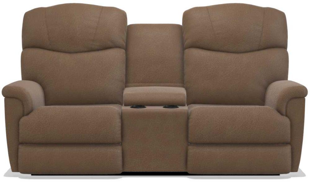 La-Z-Boy Lancer Chocolate Power Reclining Loveseat with Headrest and Console image