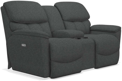 La-Z-Boy Kipling Slate La-Z-Time Power Reclining Loveseat With Console image