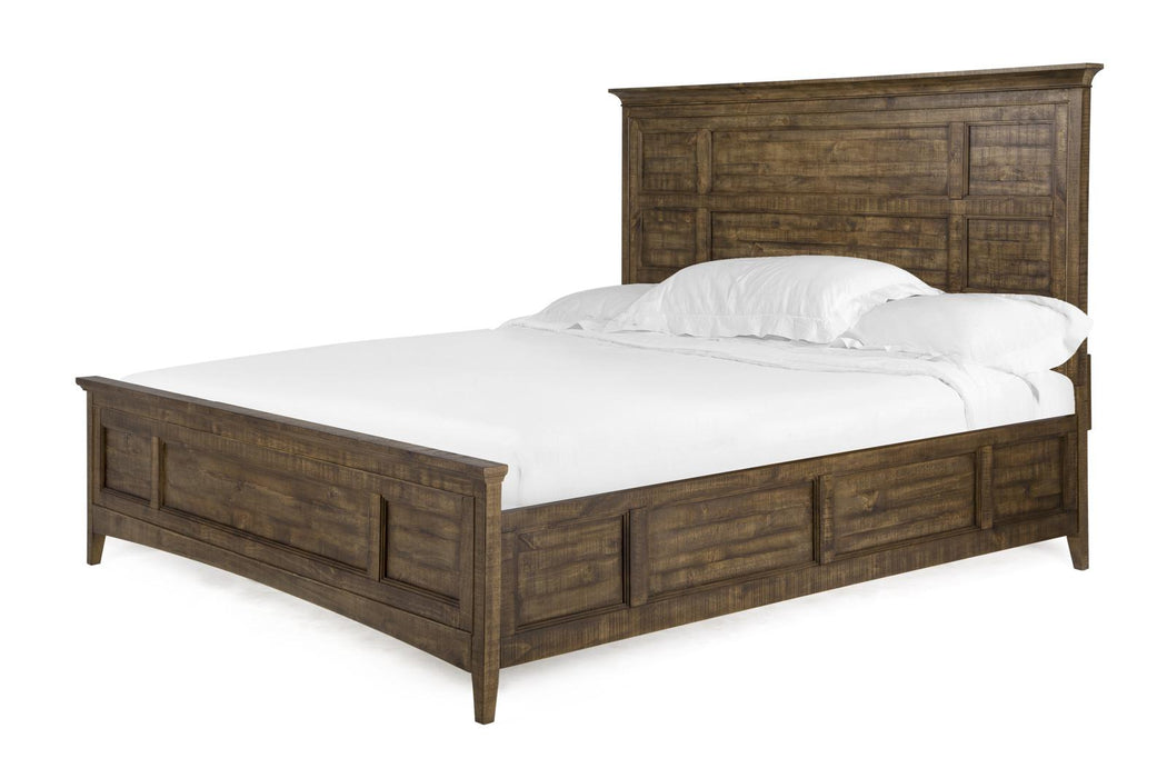 Magnussen Furniture Bay Creek Queen Panel Bed with Regular Rails in Toasted Nutmeg