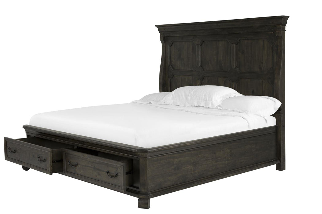 Magnussen Furniture Bellamy California King Panel Storage Bed in Peppercorn B2491-73B