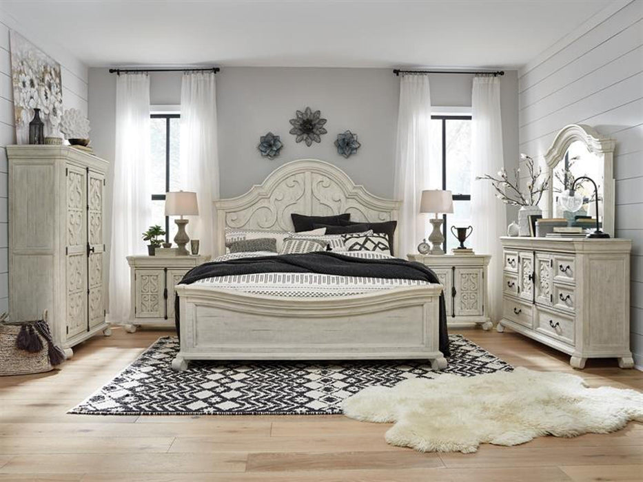 Magnussen Furniture Bronwyn California King Shaped Panel Bed in Alabaster