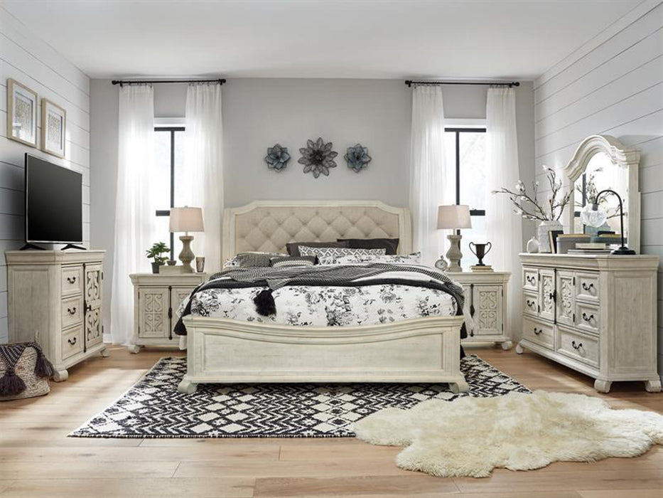 Magnussen Furniture Bronwyn California King Sleigh Bed with Shaped Footboard in Alabaster