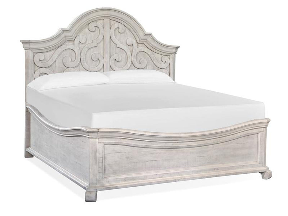 Magnussen Furniture Bronwyn King Shaped Panel Bed in Alabaster