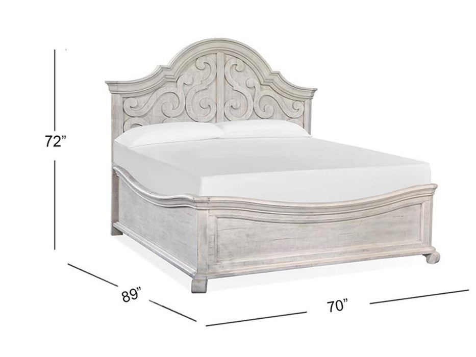 Magnussen Furniture Bronwyn King Shaped Panel Bed in Alabaster