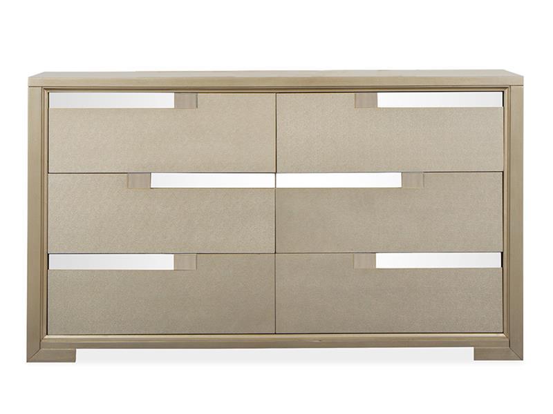 Magnussen Furniture Chantelle Double Drawer Dresser in Champagne