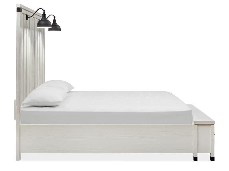 Magnussen Furniture Harper Springs Queen Panel Storage Bed in Silo White