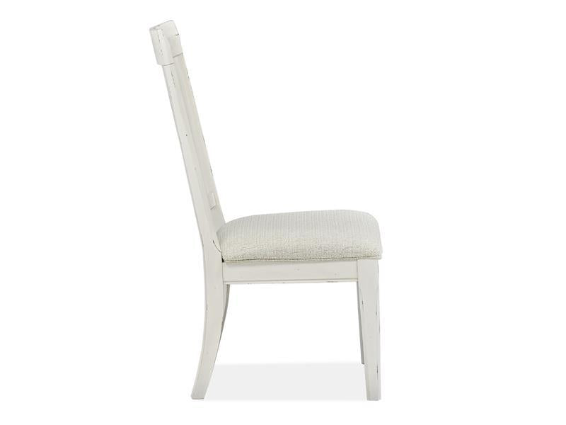 Magnussen Furniture Hutcheson Dining Side Chair with Upholstered Seat (Set of 2) in Berkshire Beige and Homestead White