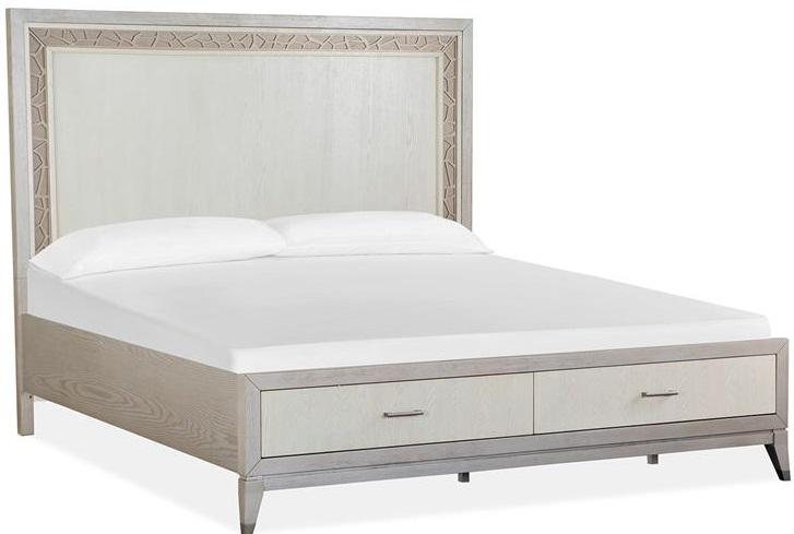 Magnussen Furniture Lenox Cal King Storage Bed in Acadia White