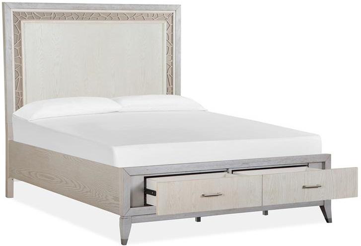 Magnussen Furniture Lenox Queen Storage Bed in Acadia White