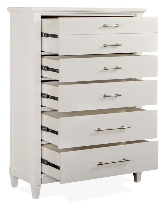 Magnussen Furniture Lola Bay 5 Drawer Chest in Seagull White