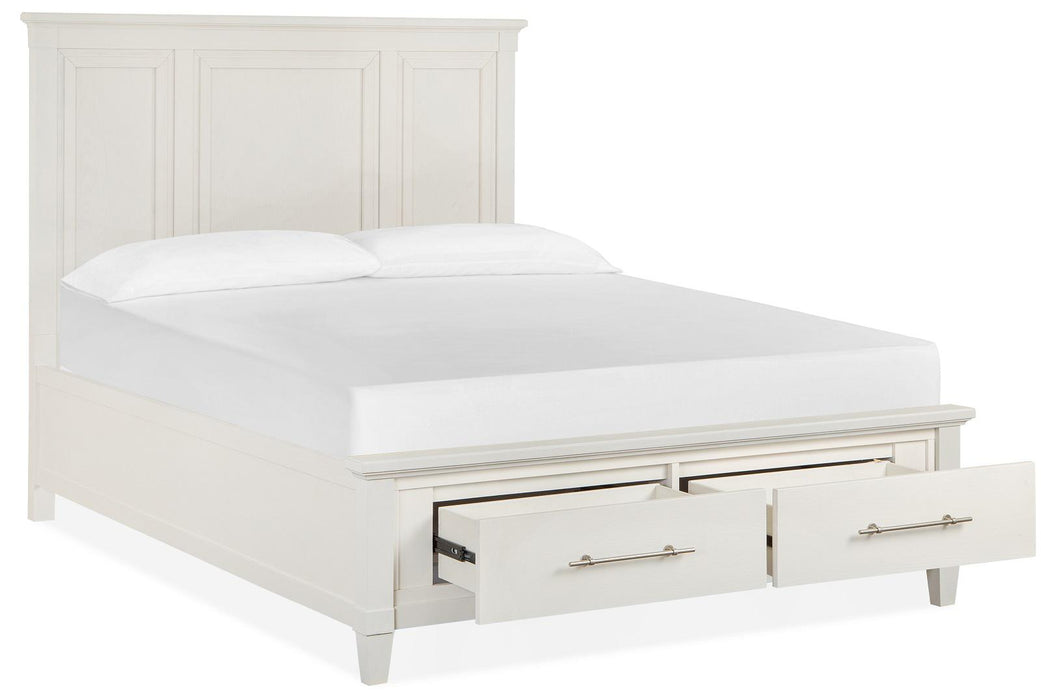 Magnussen Furniture Lola Bay California King Panel Storage Bed in Seagull White