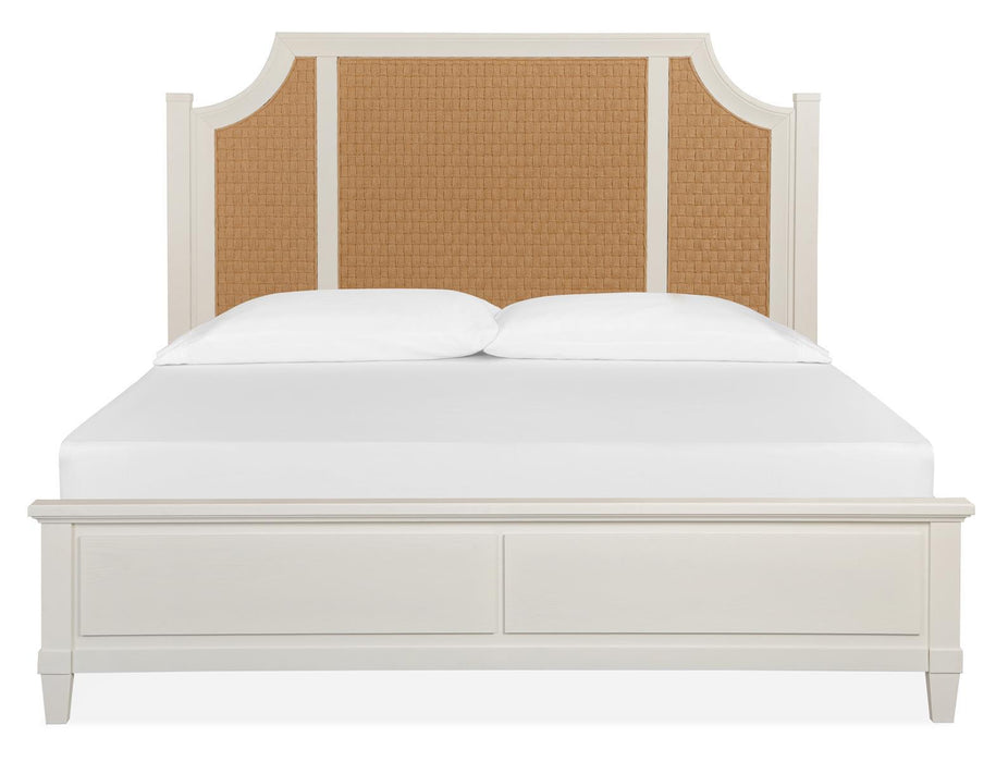 Magnussen Furniture Lola Bay Queen Arched Woven Bed in Seagull White