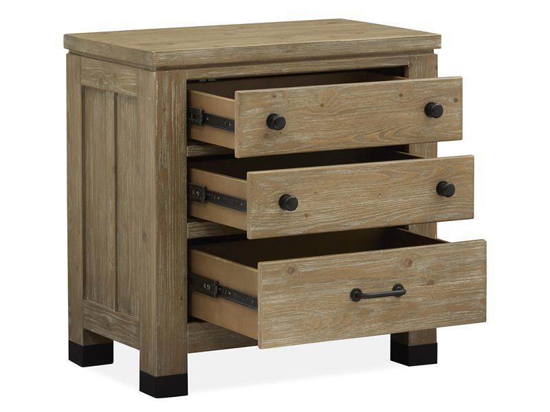 Magnussen Furniture Madison Heights Drawer Nightstand in Weathered Fawn
