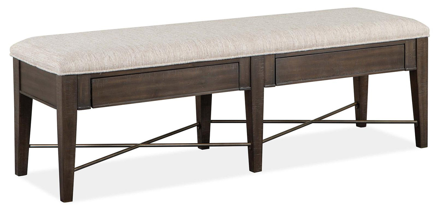 Magnussen Furniture Westley Falls Bench with Upholstered Seat in Graphite