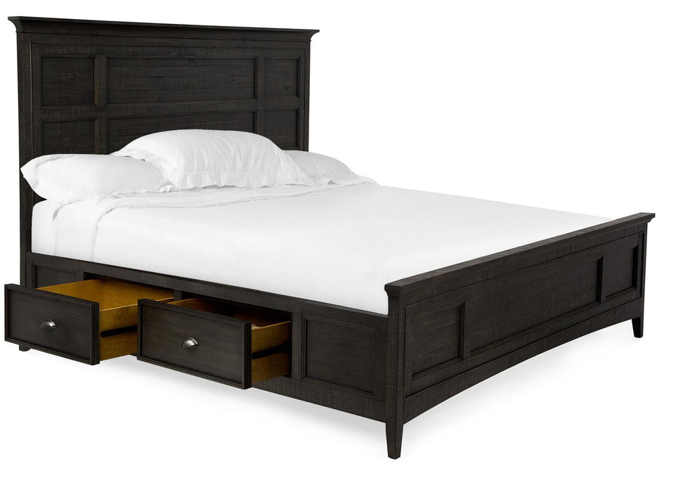 Magnussen Furniture Westley Falls King Panel Bed with Storage Rails in Graphite