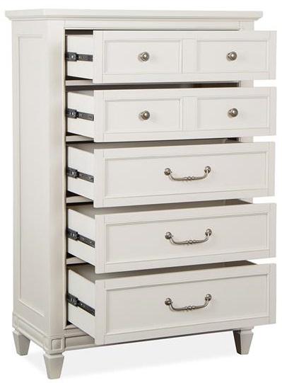 Magnussen Furniture Willowbrook 5 Drawer Chest in Egg Shell White