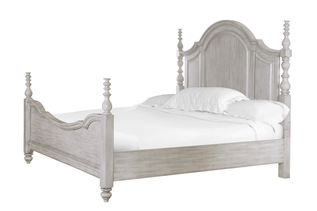 Magnussen Furniture Windsor Lane Queen Poster Bed in Weathered White