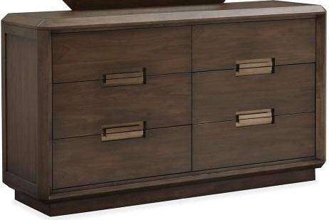 Magnussen Furniture Nouvel 6 Drawer Double Dresser in Russet